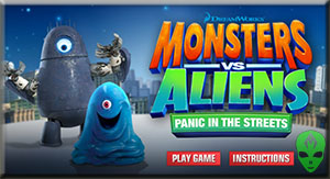 Game Monsters vs Aliens Panic in the  Streets